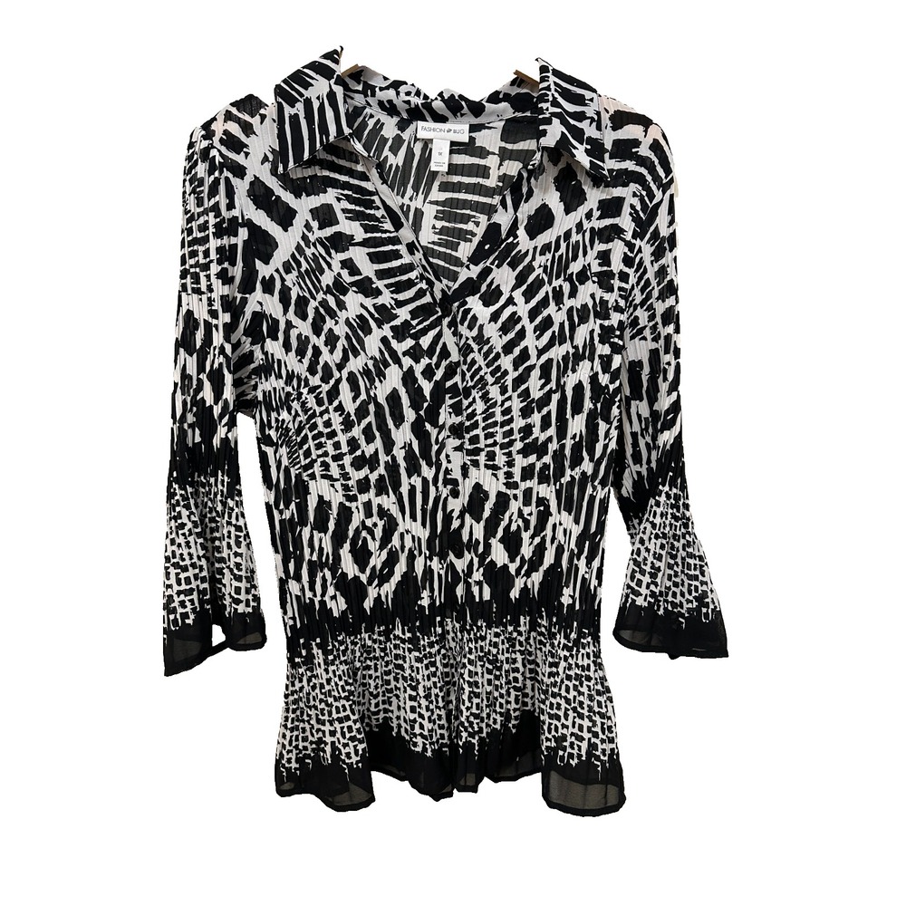 Fashion‎ Bug Womans Top Size XL Y2K Animal Print Fairy Witchy Grunge office work